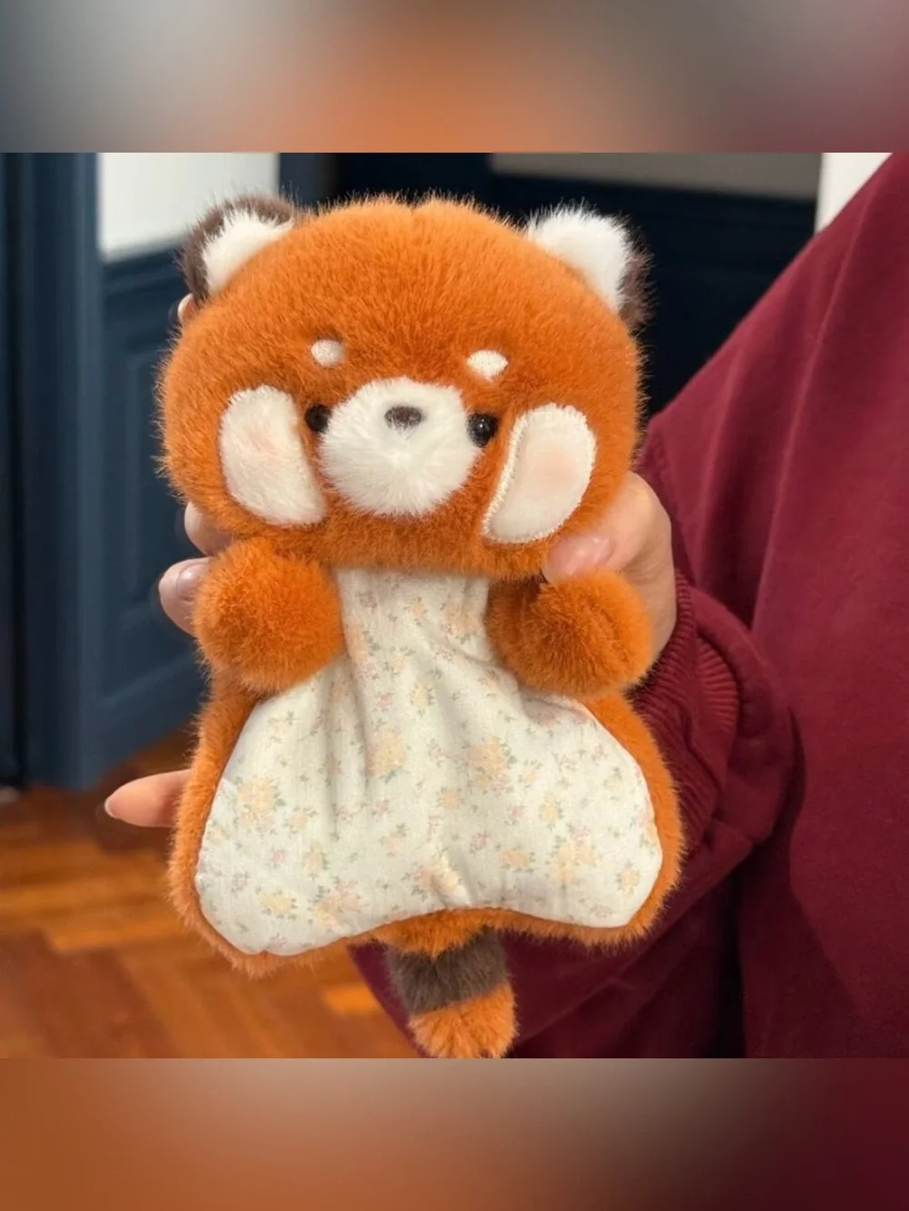 Cute Raccoon Bean Bag Plush – 6.3” Floral Outfit Stuffed Animal Keychain